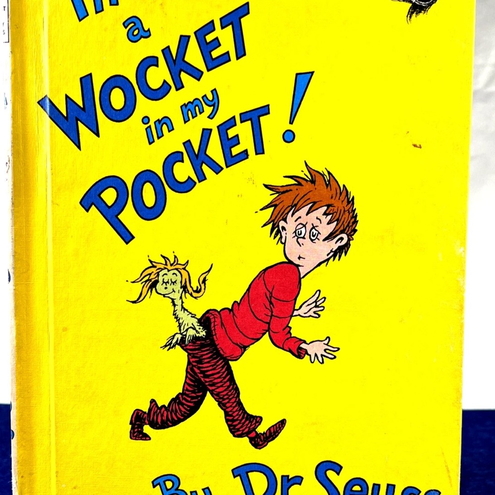 Vintage Dr. Seuss Book There's a Wocket in My Pocket! HC Bright & Early 1974